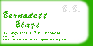 bernadett blazi business card